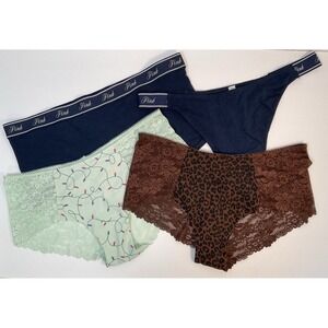 NWT Lot 4 Pairs Victoria's Secret & PINK Panties Thong Shortie Cheeky Hip Hug XL